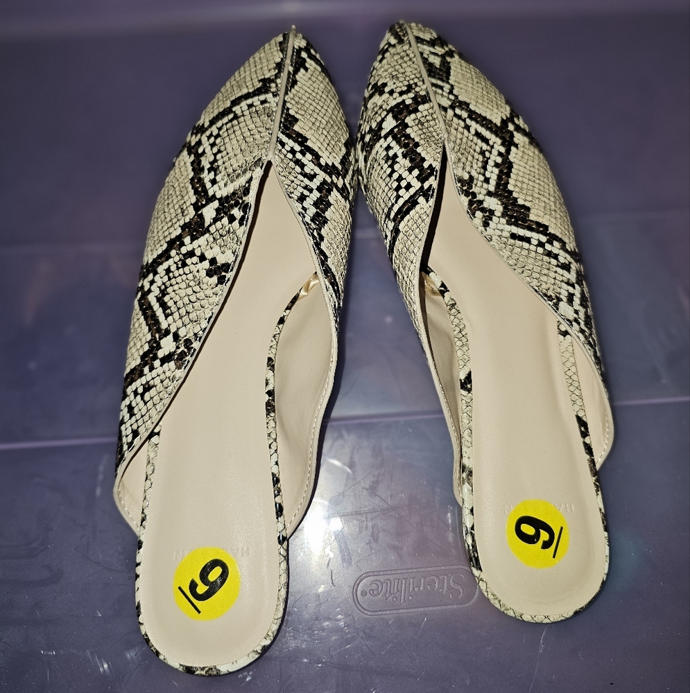 Halston Snake Print Women's Mules